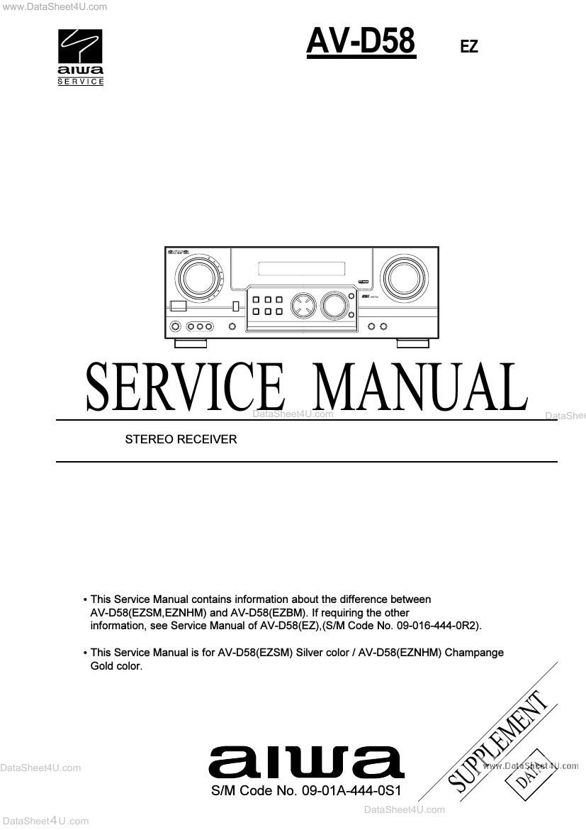 aiwa av d58 service manual supplement