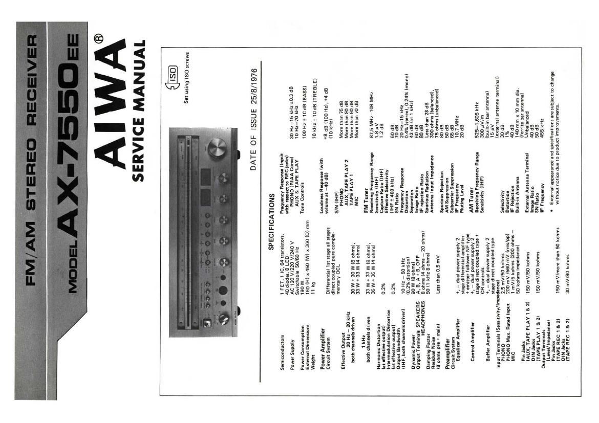 Aiwa AX 7550 Service Manual