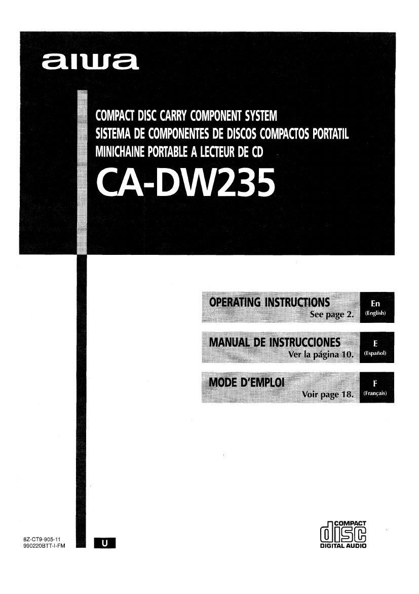 Aiwa CA DW235 Owners Manual