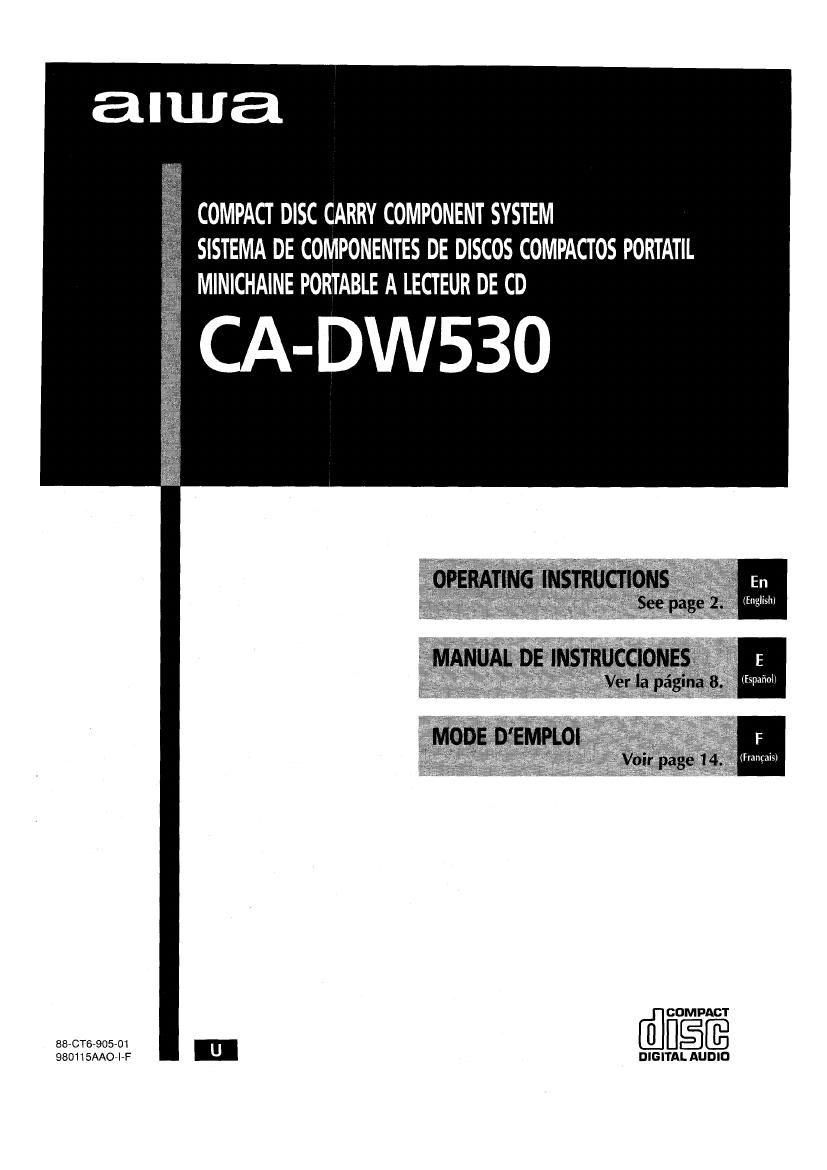 Aiwa CA DW530 Owners Manual