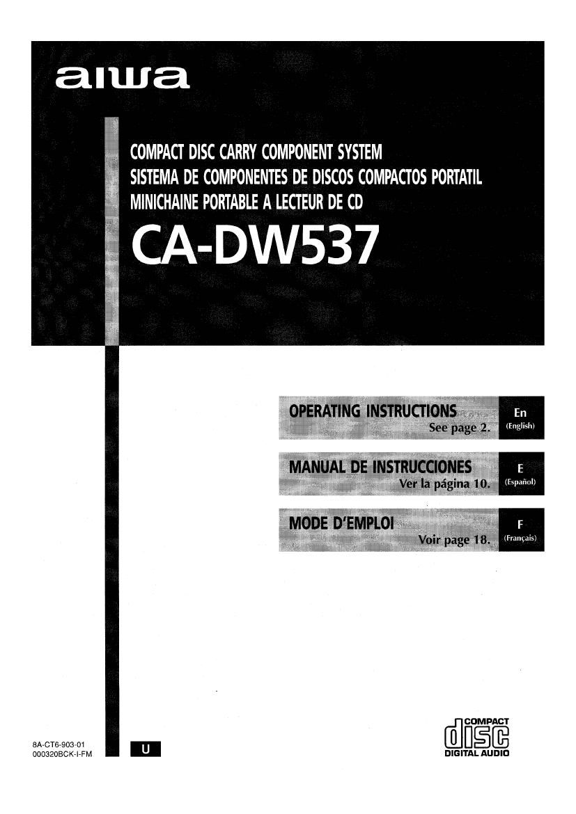 Aiwa CA DW537 Owners Manual