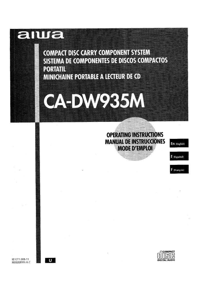 Aiwa CA DW935M Owners Manual