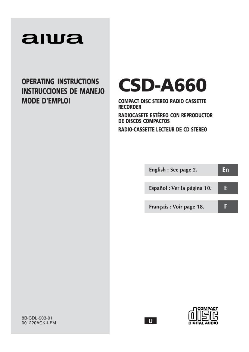 Aiwa CS DA660 Owners Manual