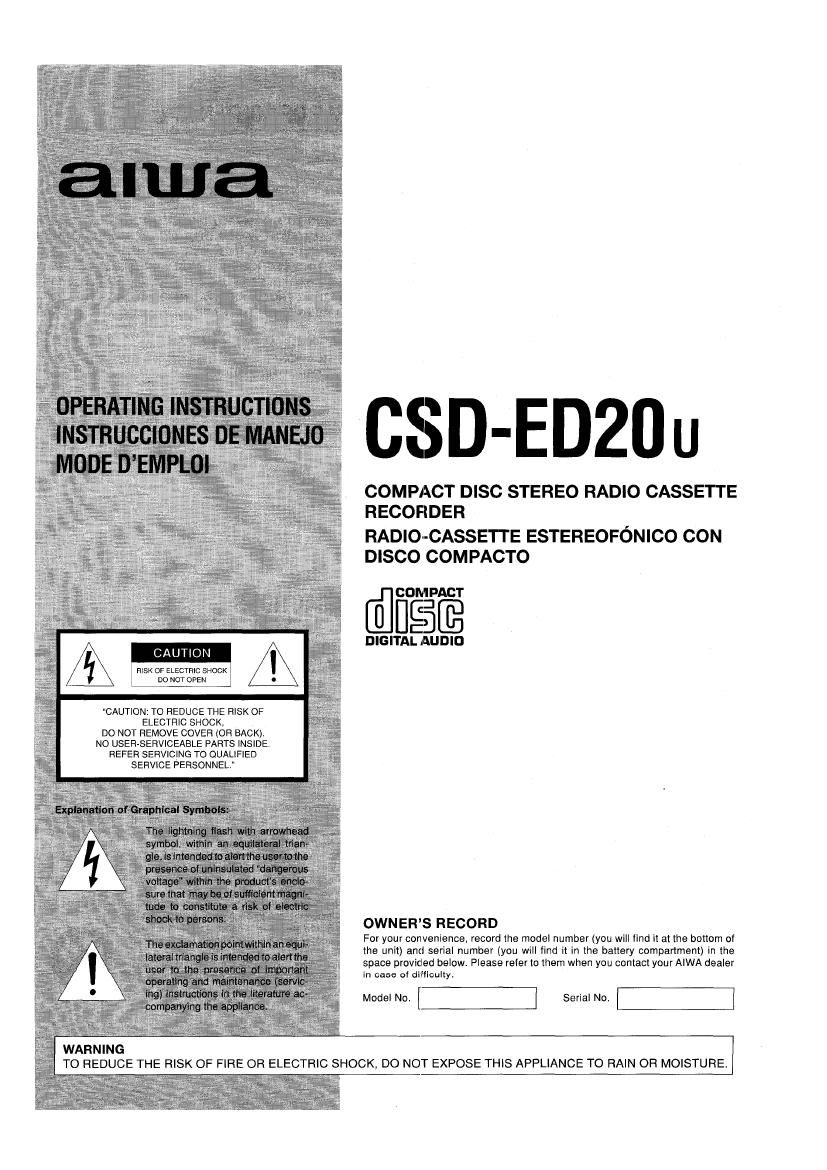 Aiwa CS DED20 Owners Manual