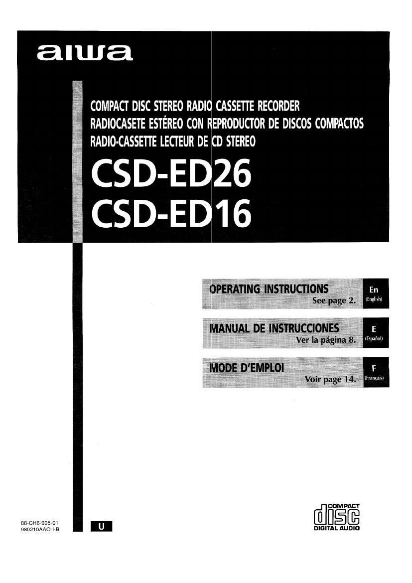 Aiwa CS DED26 Owners Manual