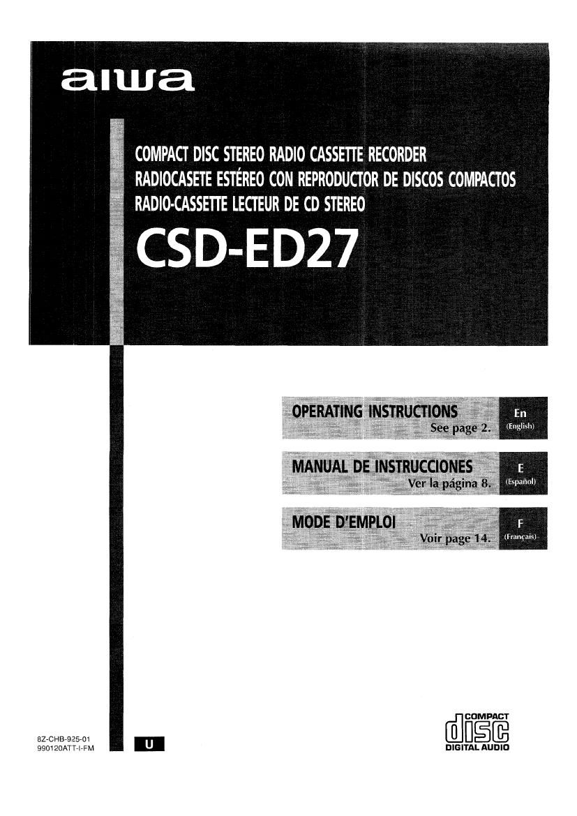 Aiwa CS DED27 Owners Manual