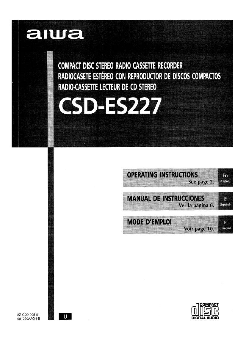 Aiwa CS DES227 Owners Manual