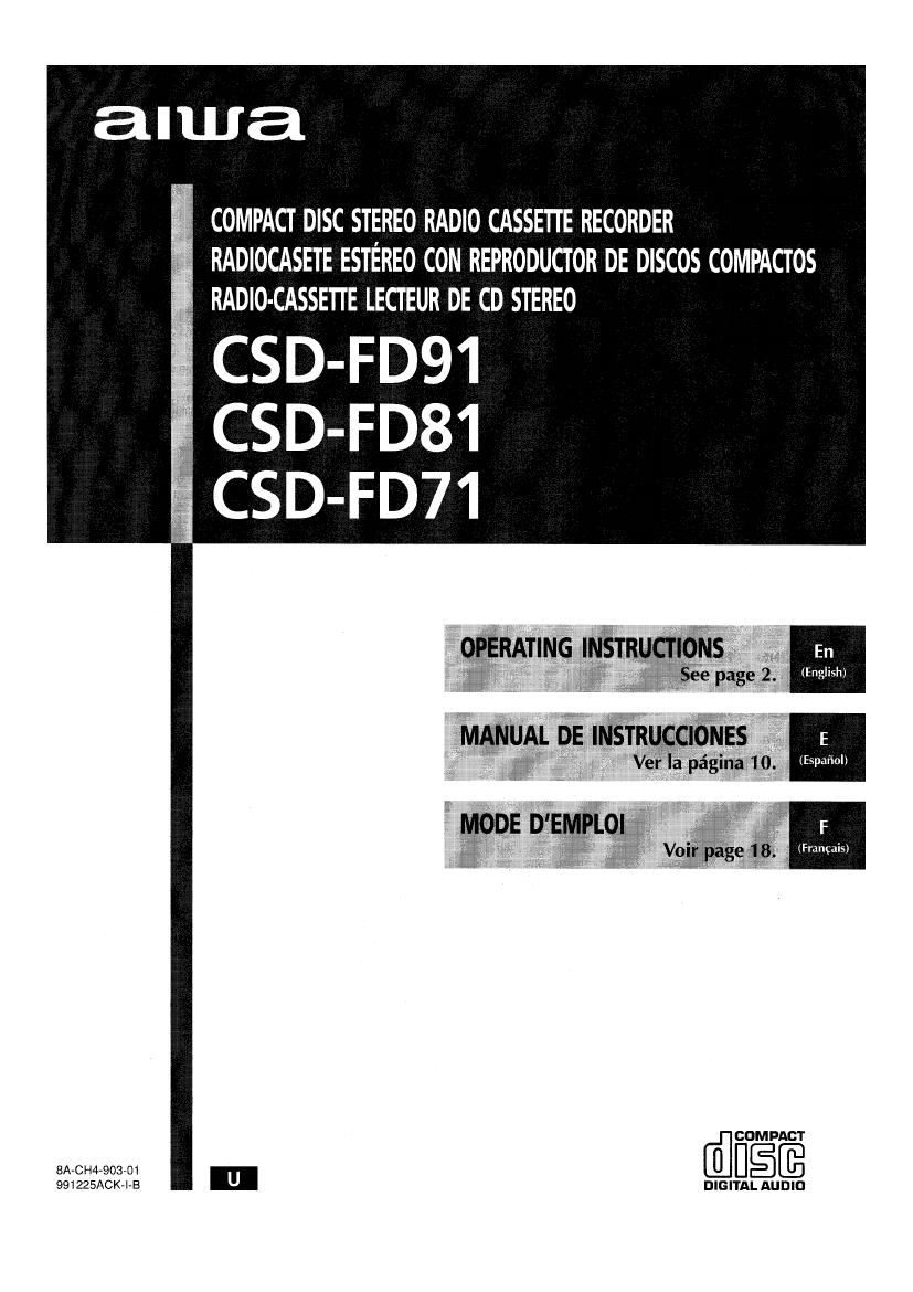 Aiwa CS DFD71 Owners Manual