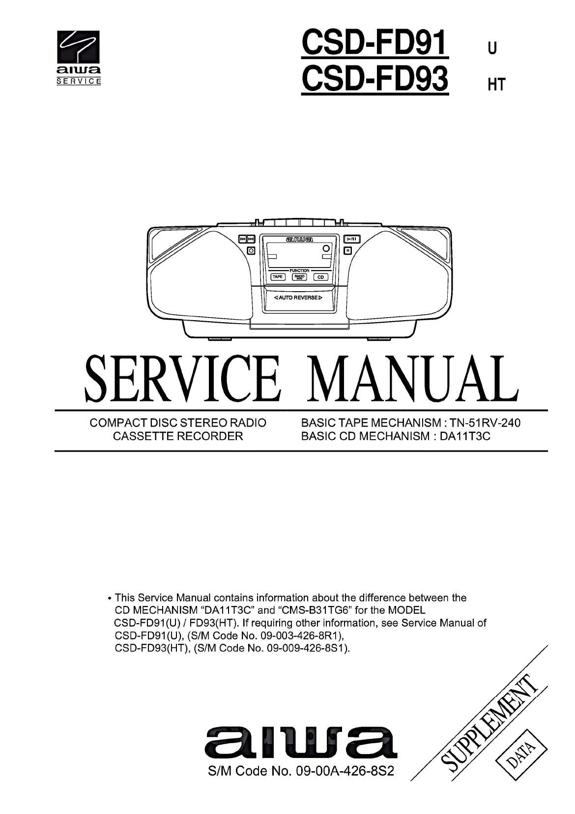 Aiwa CS DFD93 Service Manual