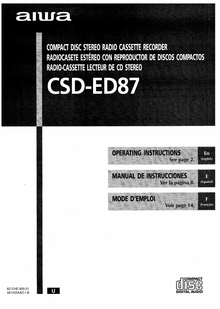 Aiwa CSD ED87 Owners Manual
