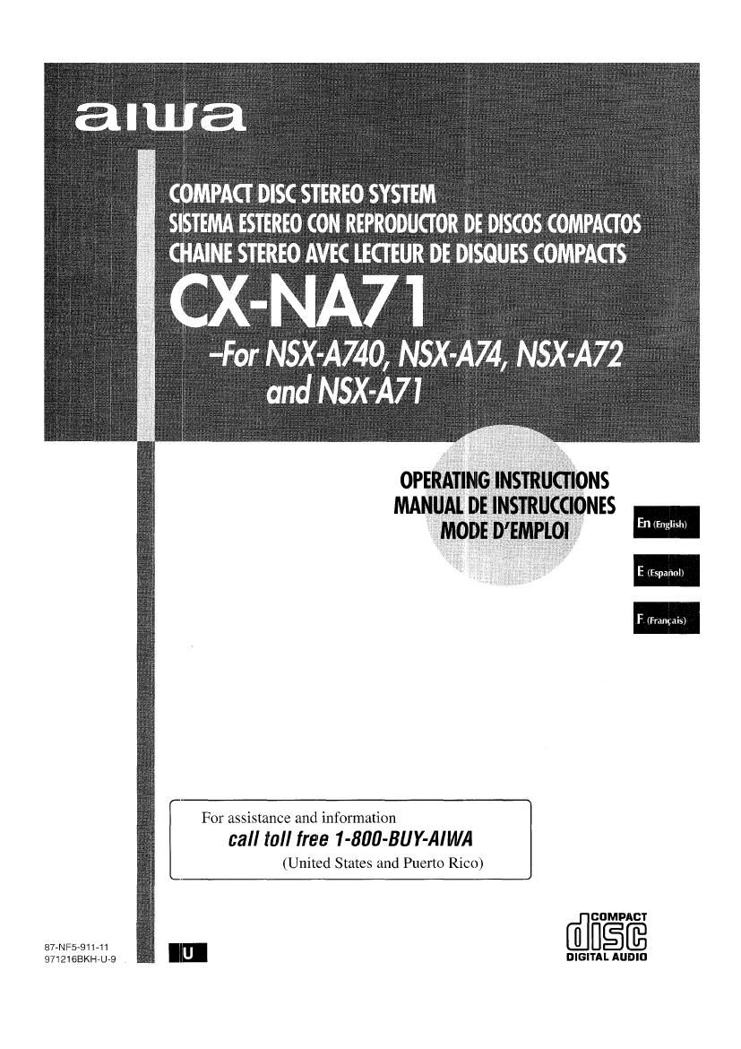 Aiwa CX NA71 Owners Manual