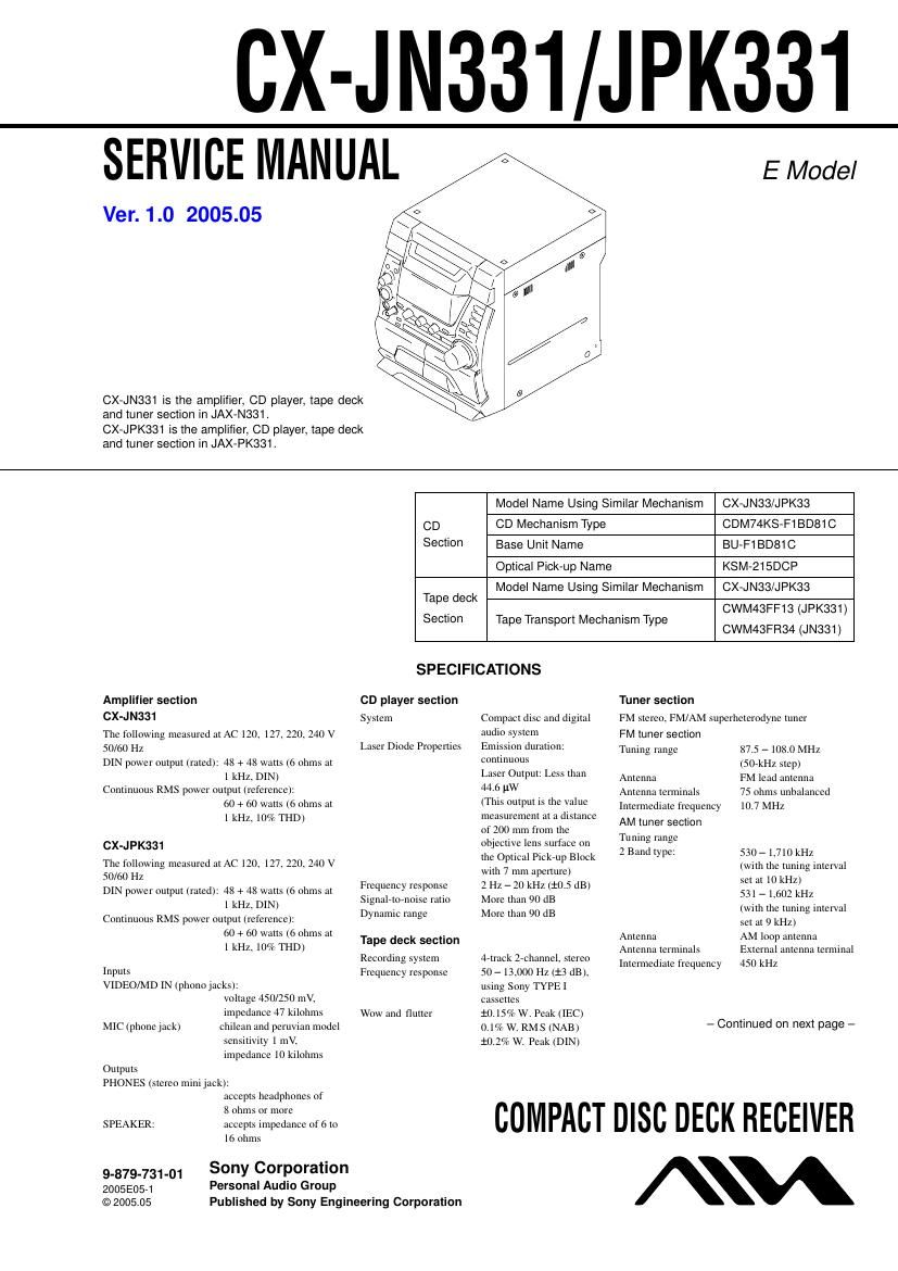 aiwa cx jn331 jpk331