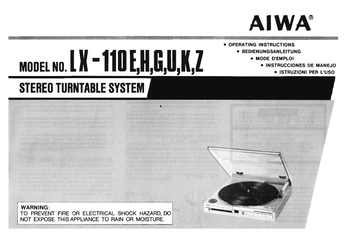 Aiwa LX 110 Owners Manual