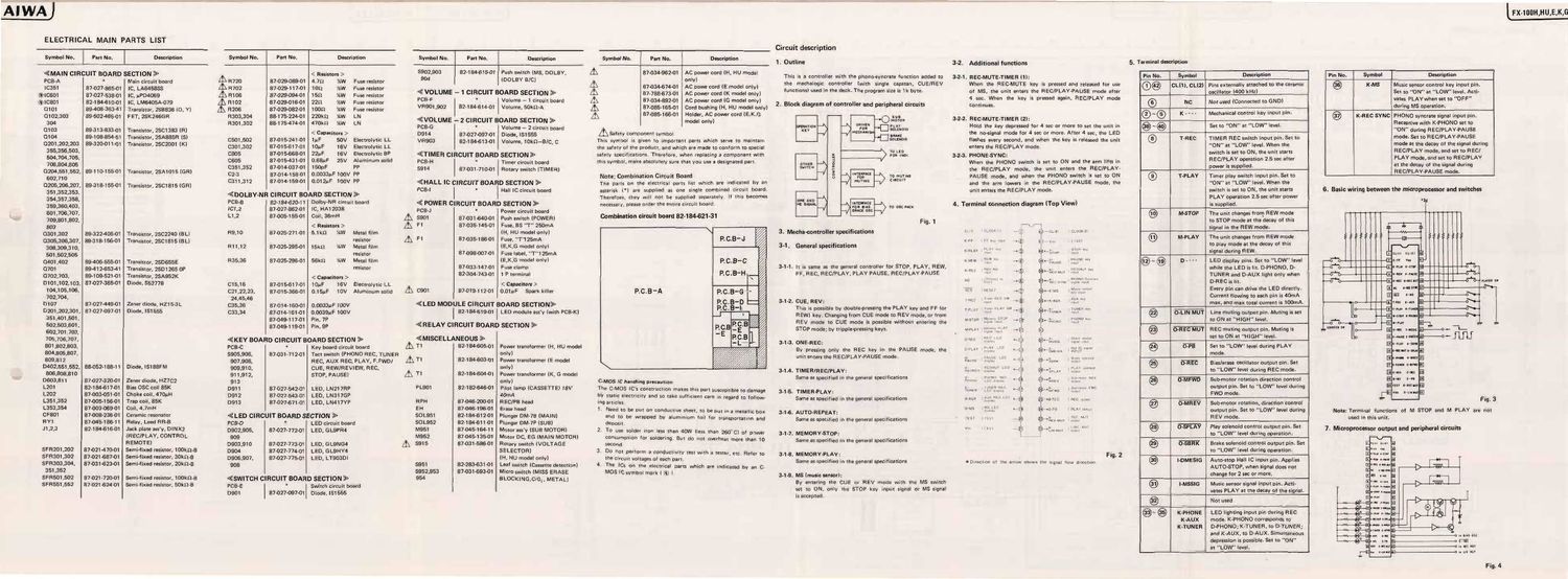 Aiwa MX 100 FX 100 Schematics