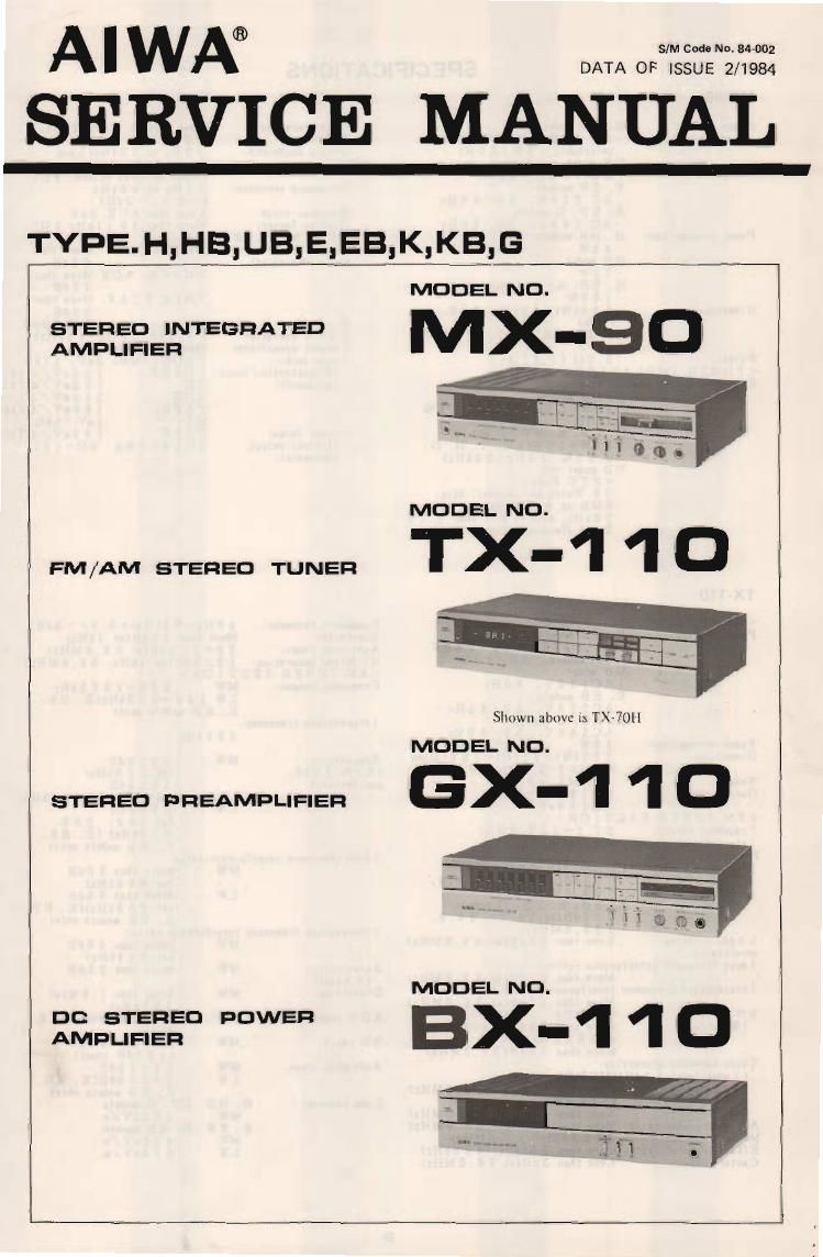 Aiwa MX 110 Service Manual