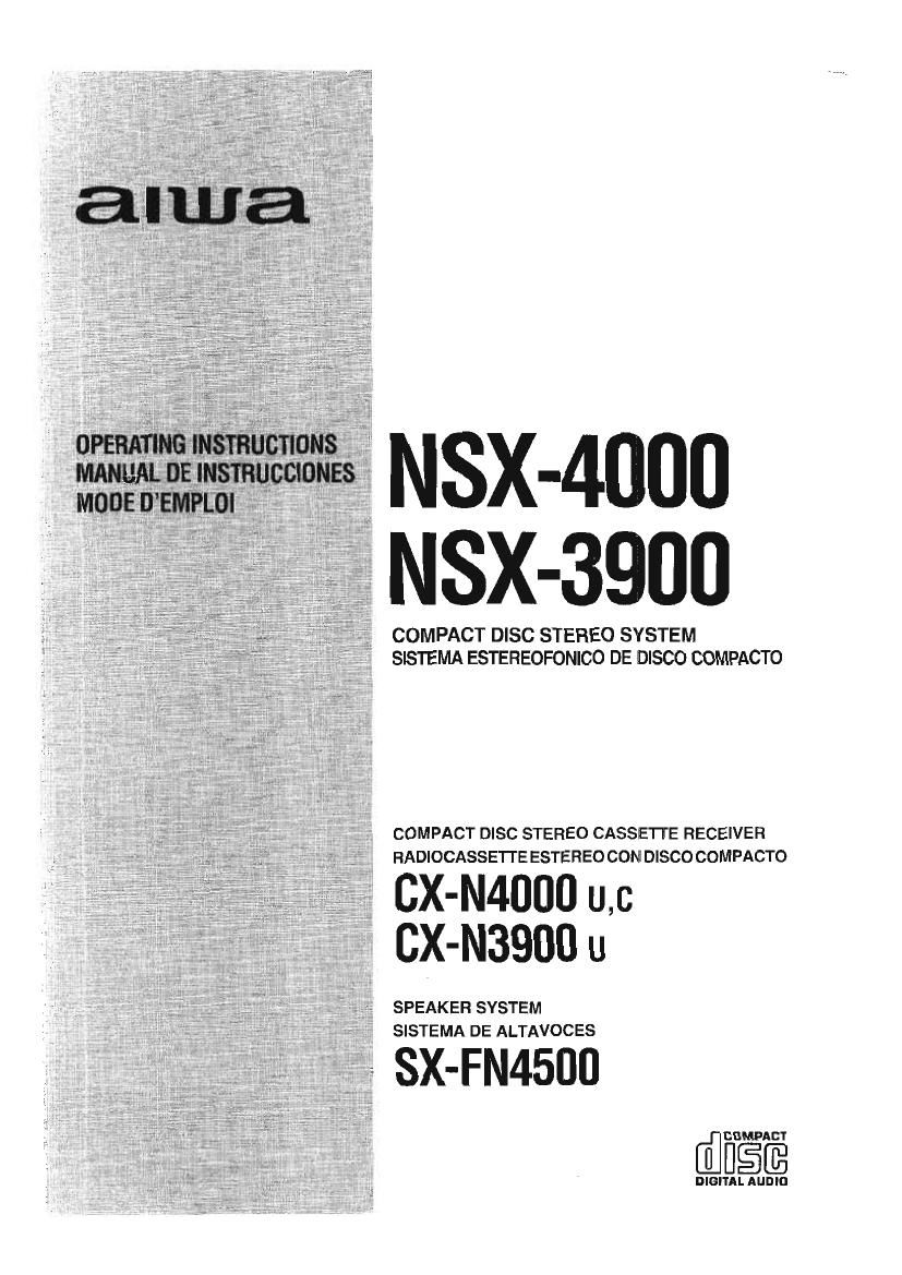 Aiwa NS X3900 Owners Manual