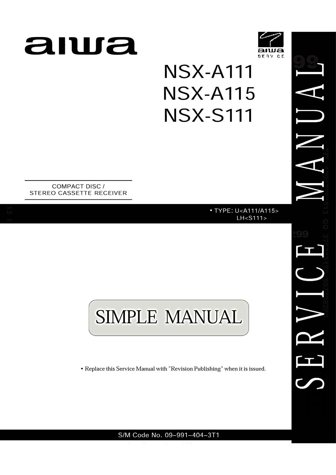 Aiwa NS XA111 Service Manual