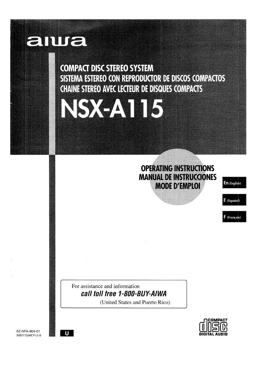 Aiwa NS XA115 Owners Manual