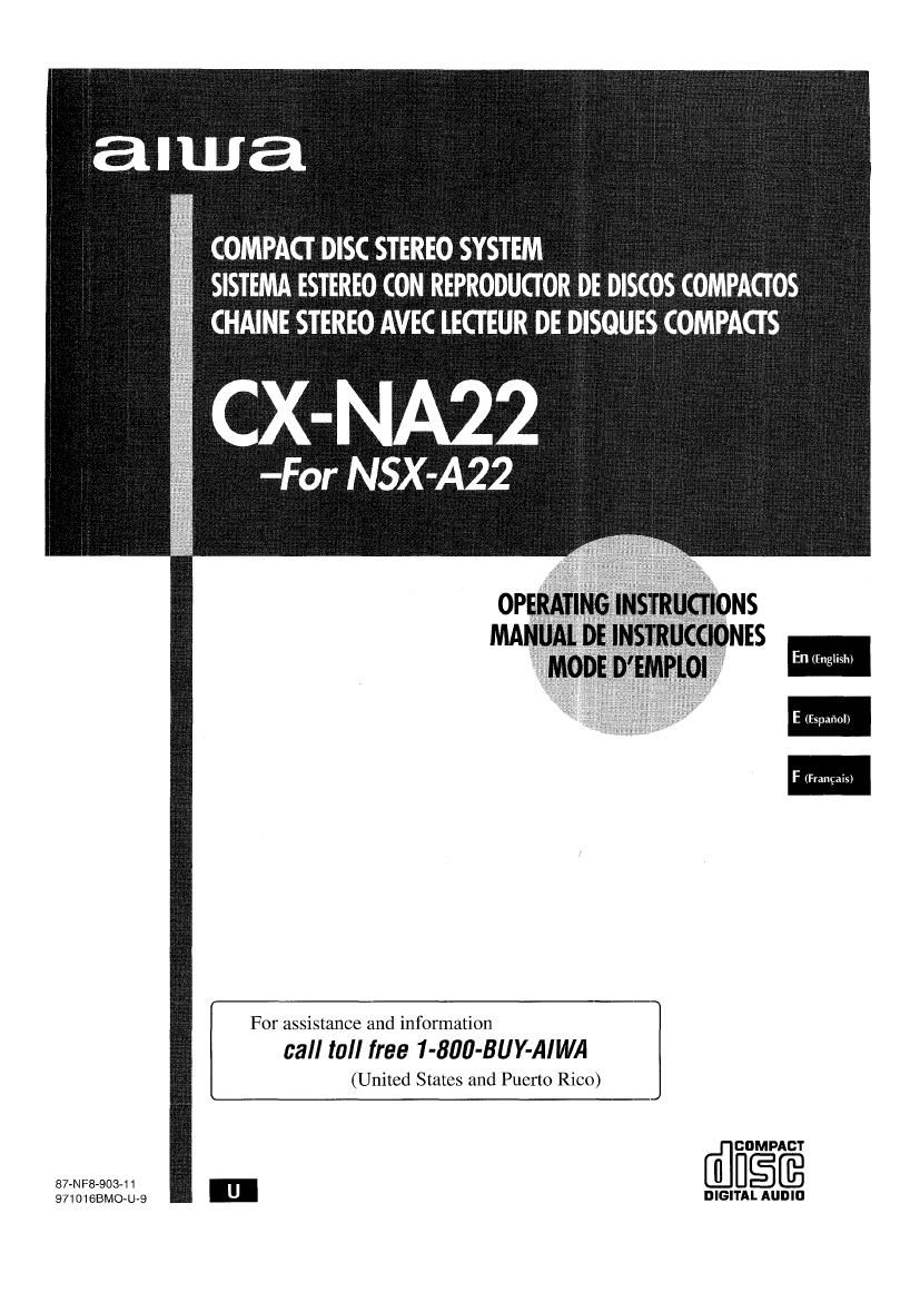 Aiwa NS XA22 Owners Manual