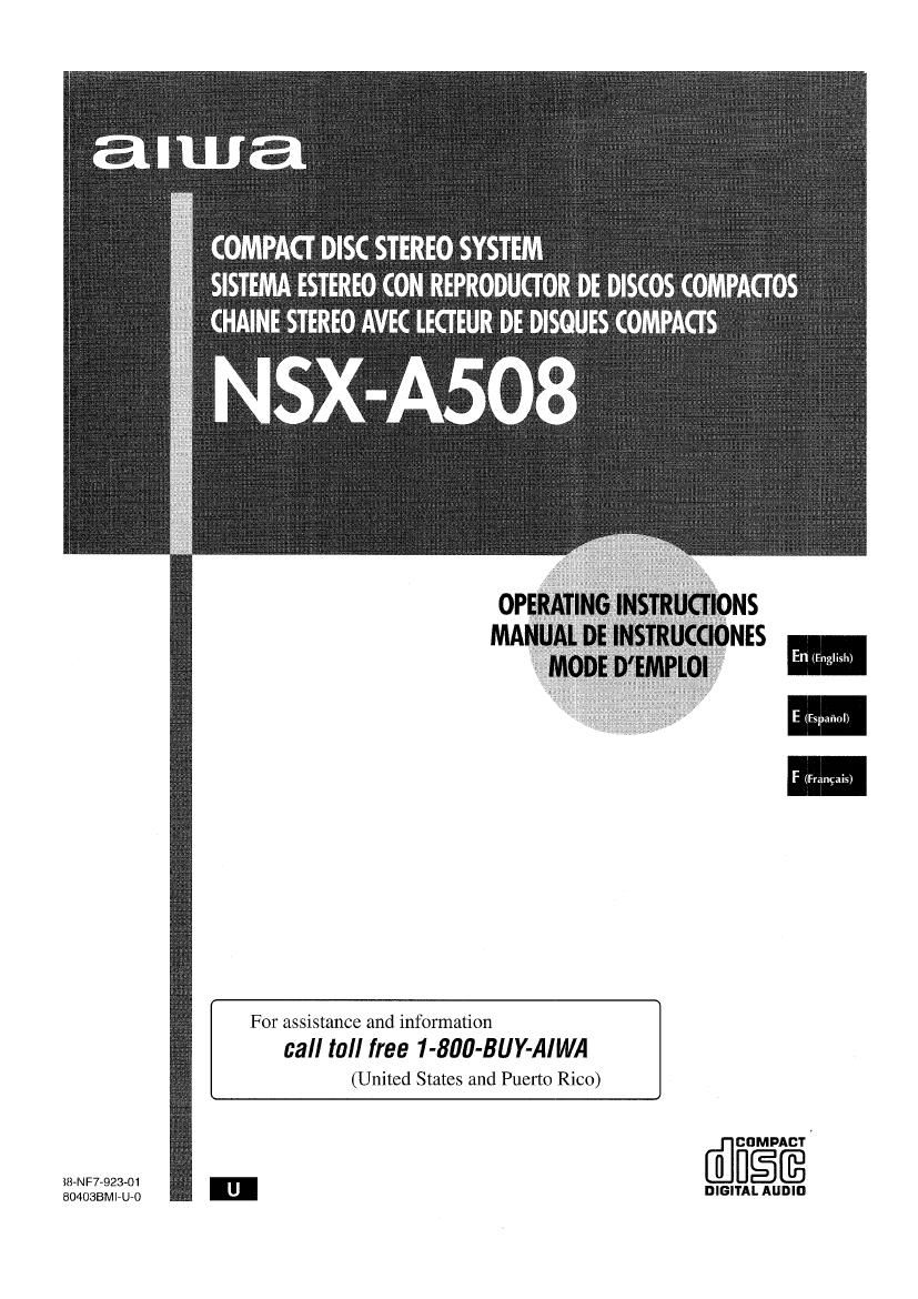 Aiwa NS XA508 Owners Manual