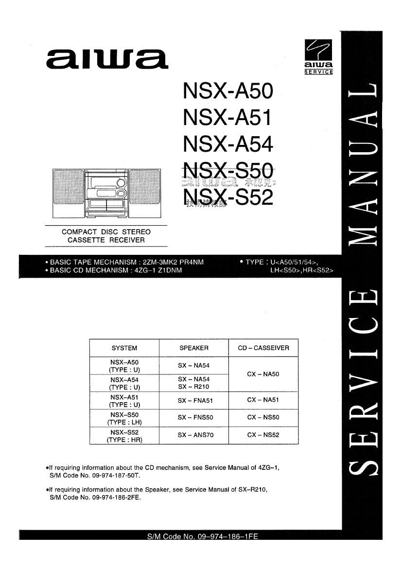 Aiwa NS XA54 Service Manual