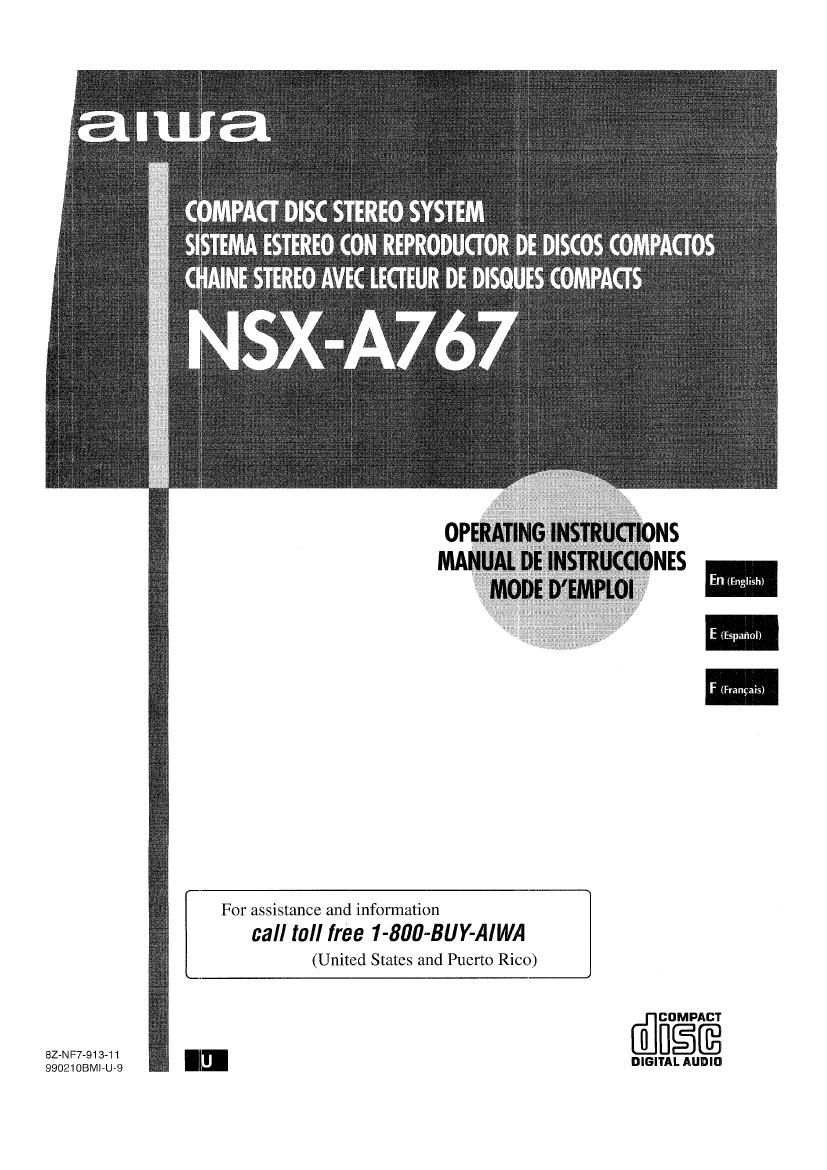 Aiwa NS XA767 Owners Manual