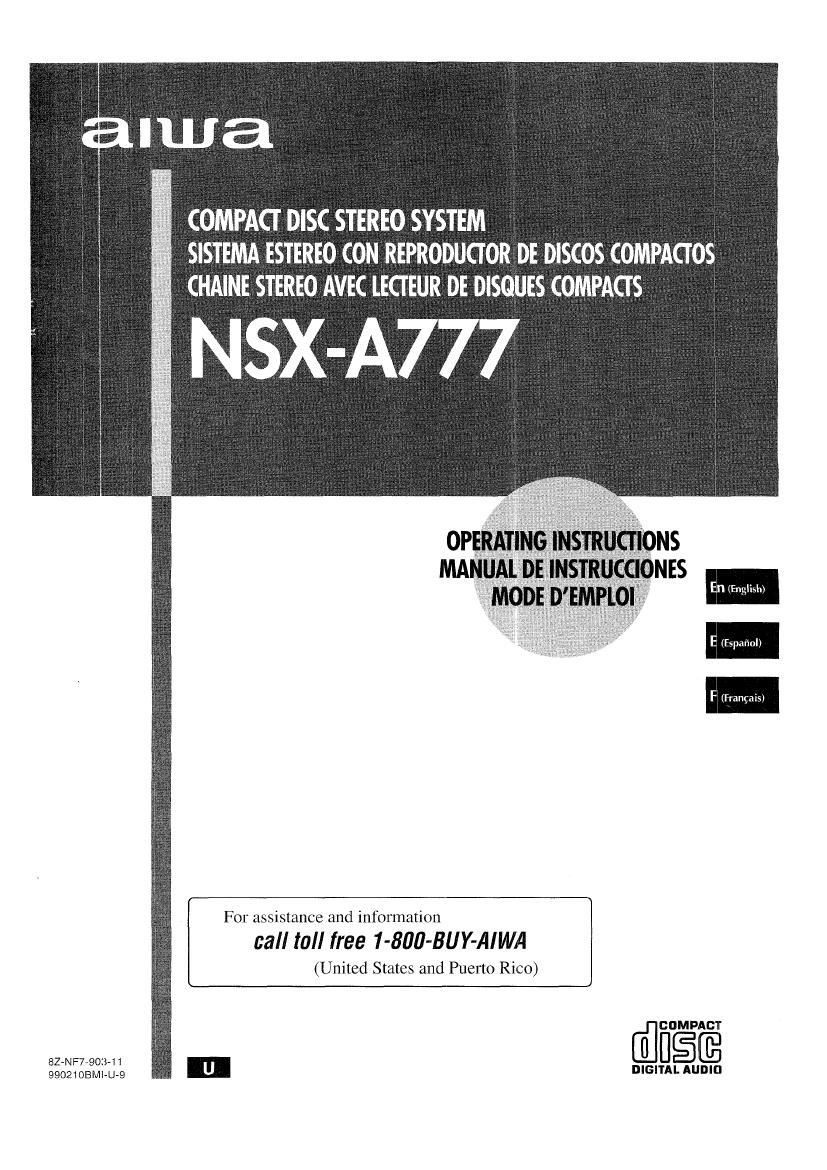 Aiwa NS XA777 Owners Manual