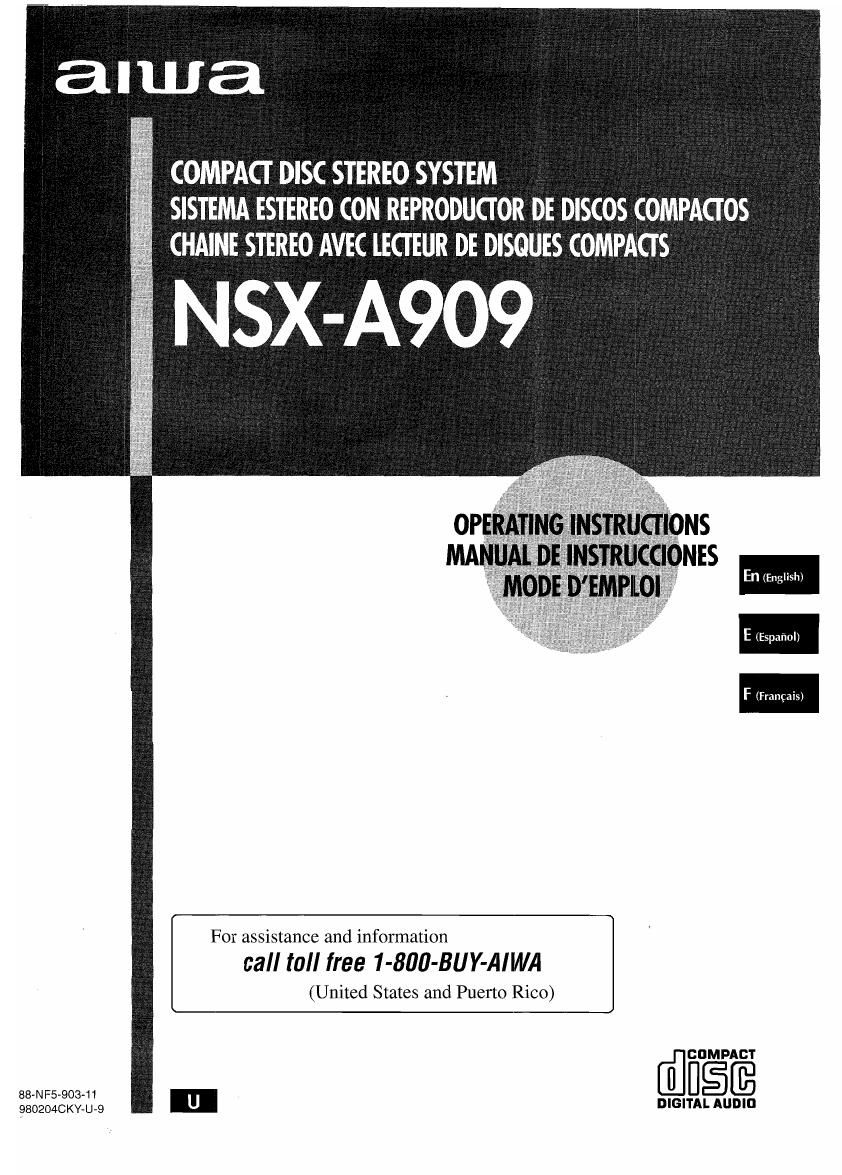 Aiwa NS XA909 Owners Manual