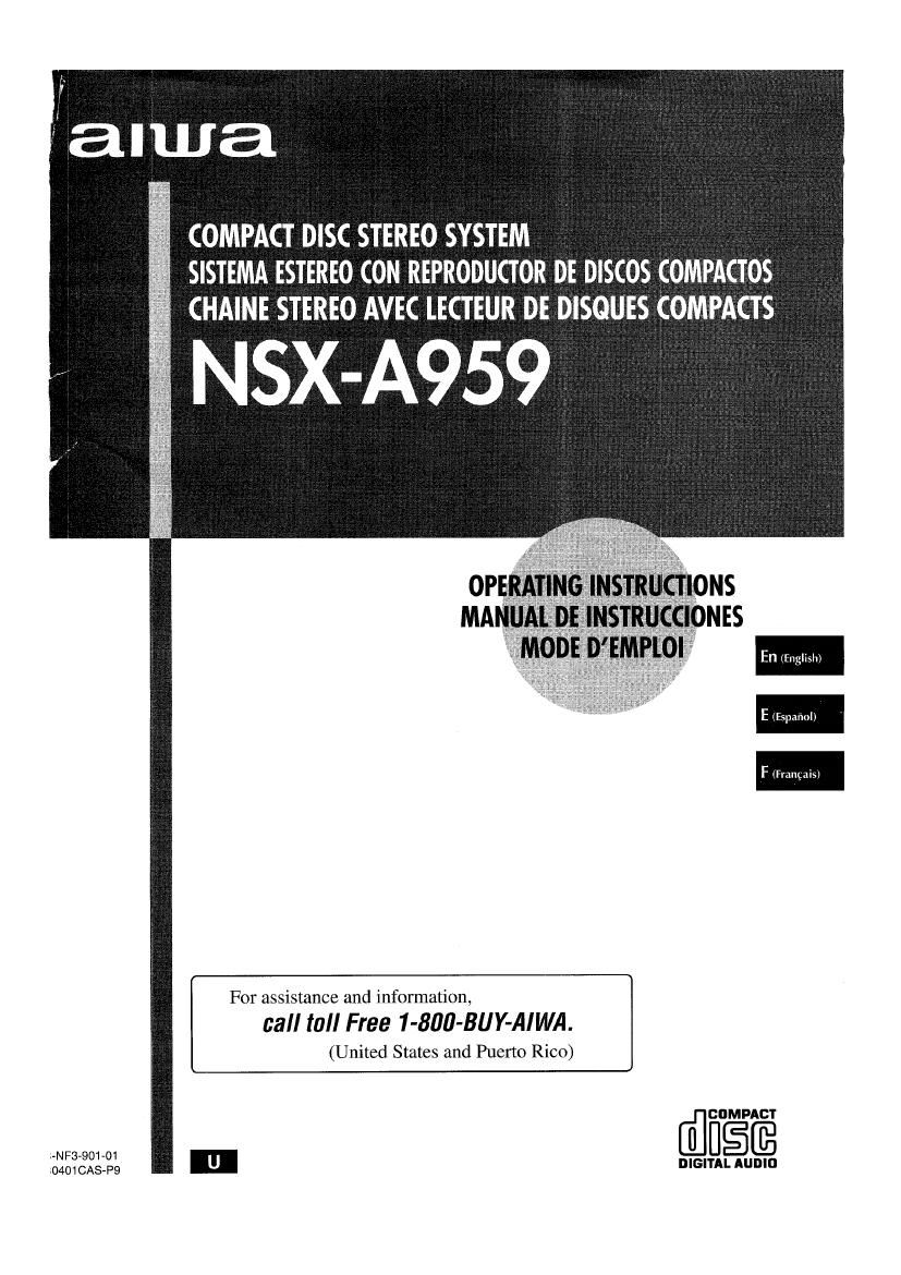 Aiwa NS XA959 Owners Manual