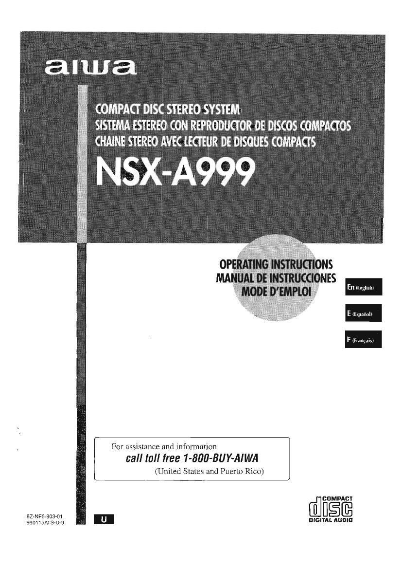 Aiwa NS XA999 Owners Manual