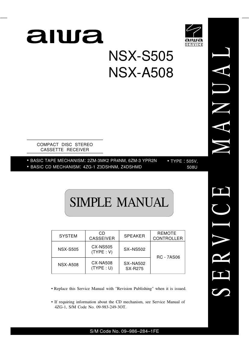 Aiwa NS XS505 Service Manual