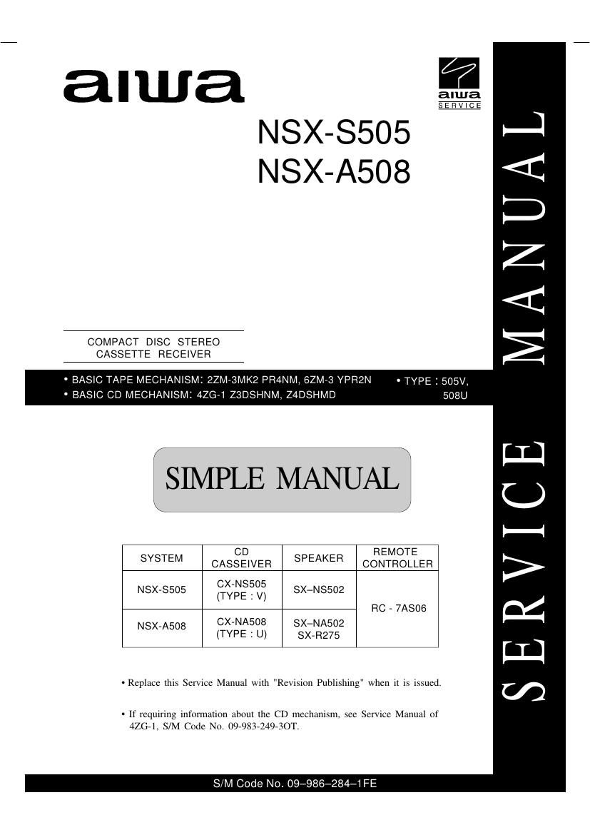Aiwa NS XS508 Service Manual