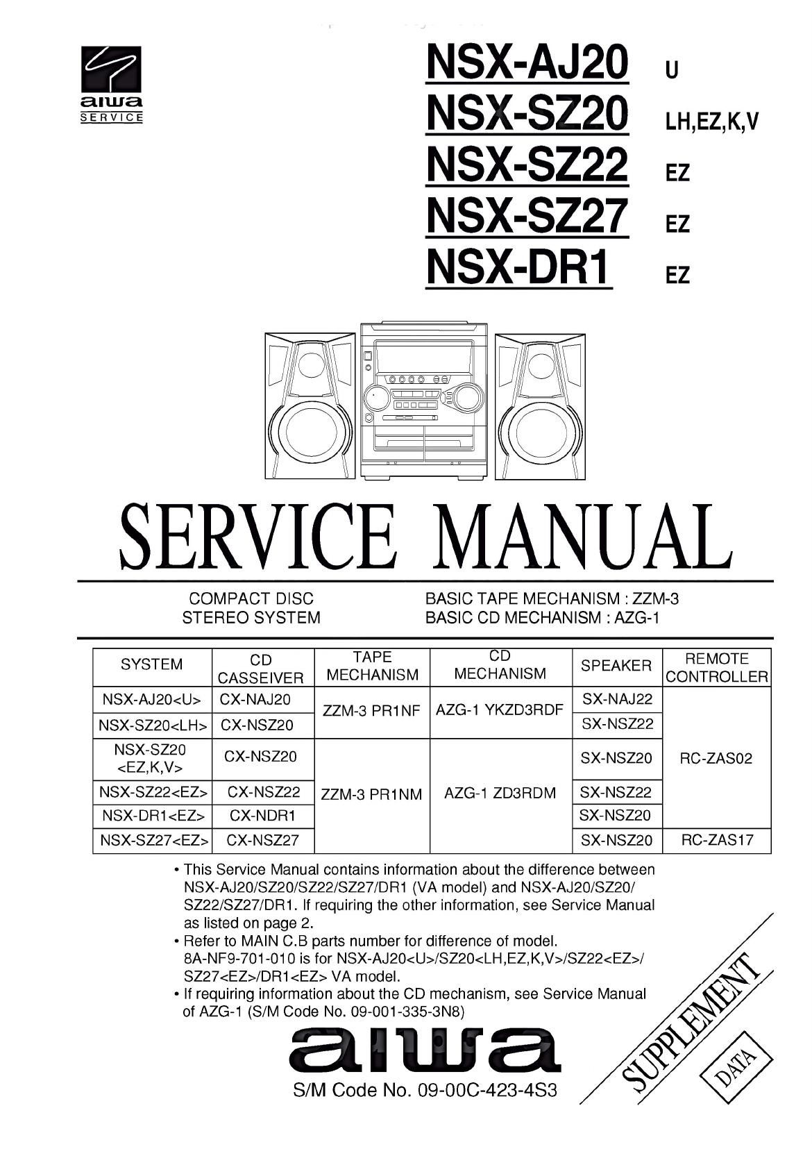Aiwa NS XSZ20 Service Manual