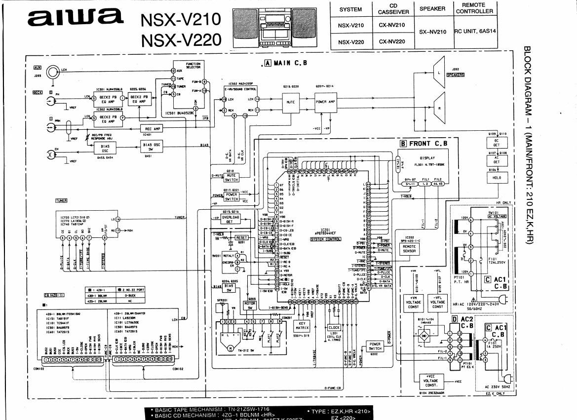 Принципиальная схема aiwa cx nr11ez