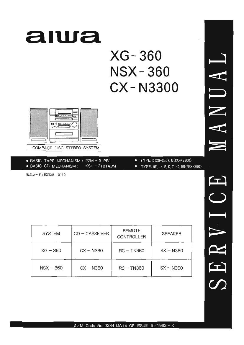 Aiwa NSX 360 Service Manual