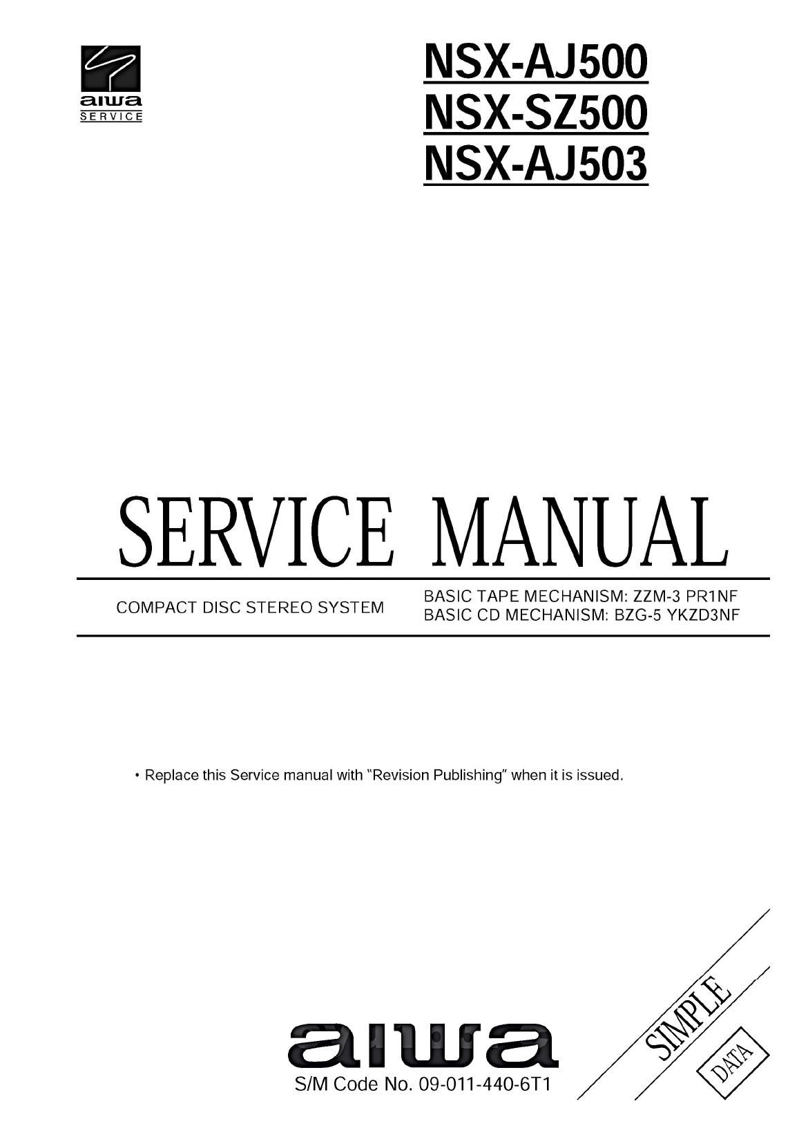 Aiwa NSX AJ503 Service Manual