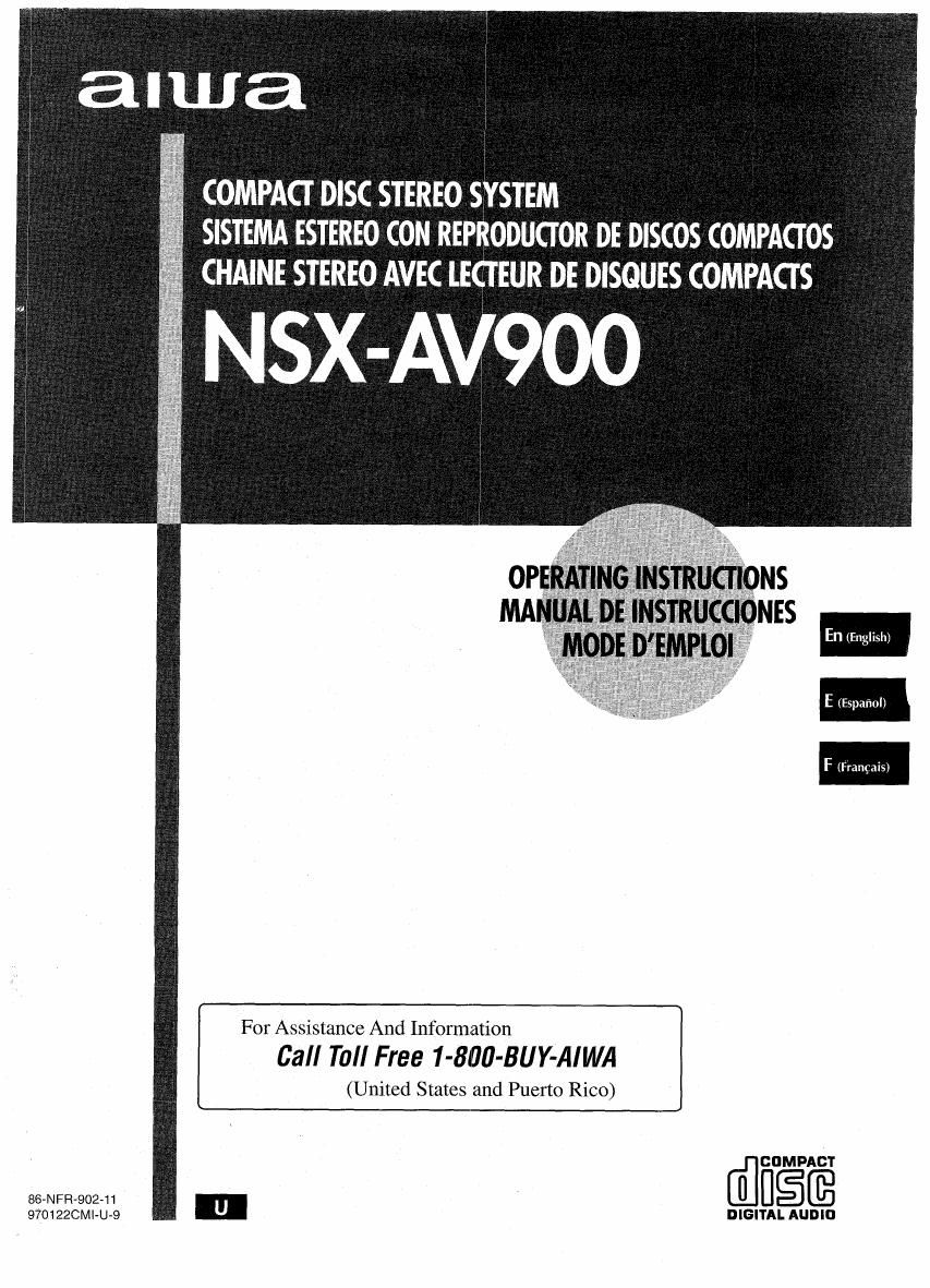 Aiwa NSX AV900 Owners Manual