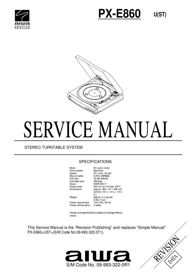 Aiwa PX E860 Service Manual