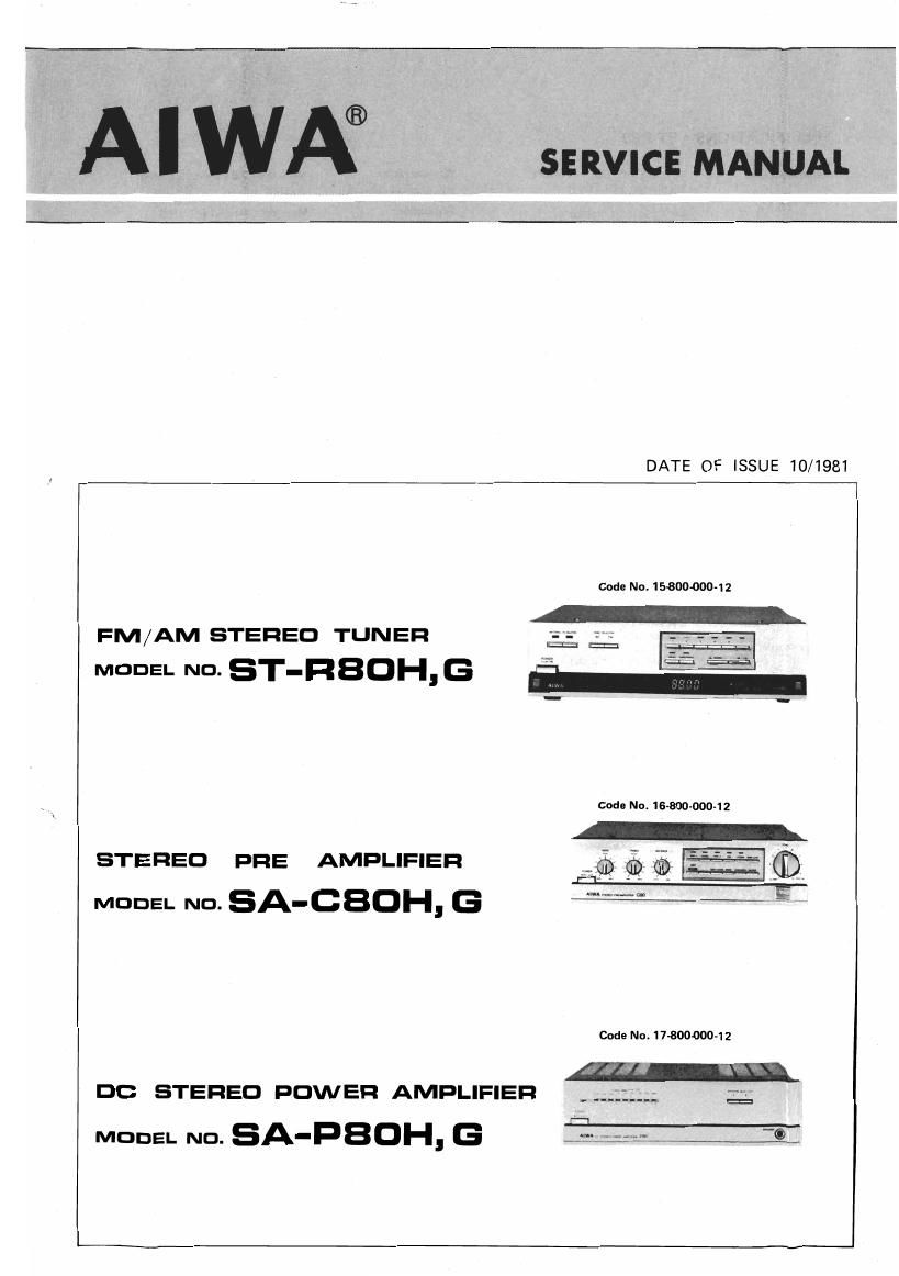 Aiwa SA C80 Service Manual