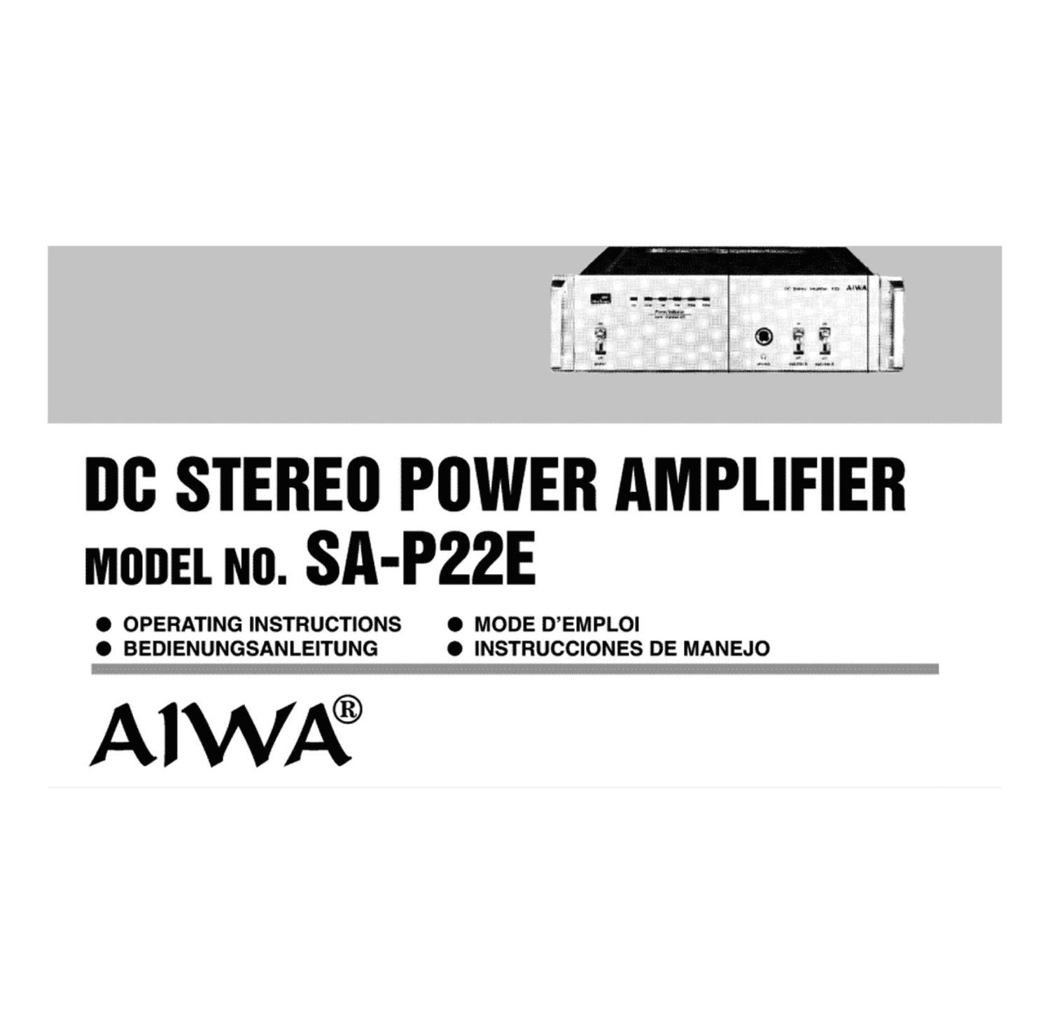 Aiwa SA P22 Owners Manual