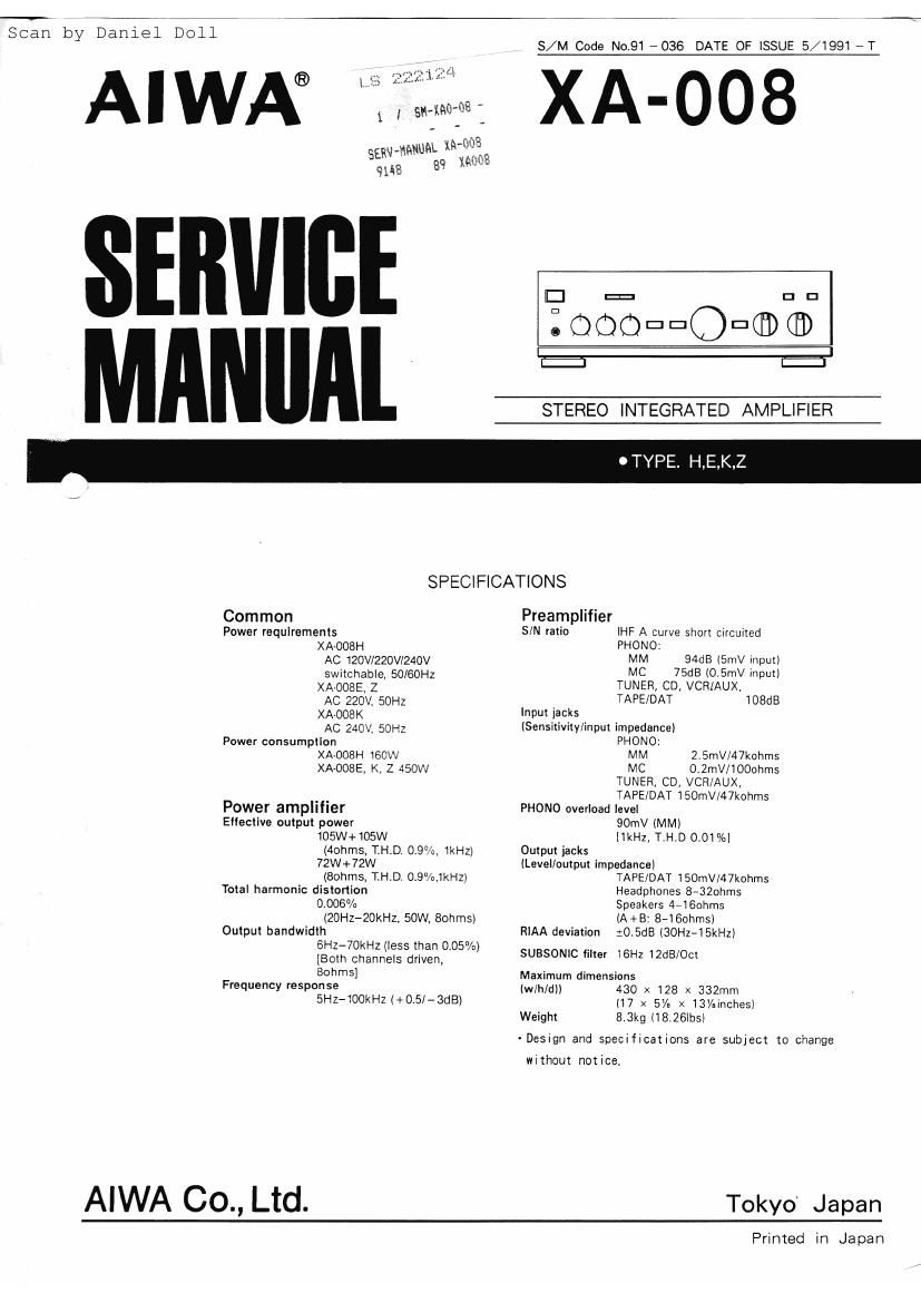 Aiwa XA 008 Service Manual