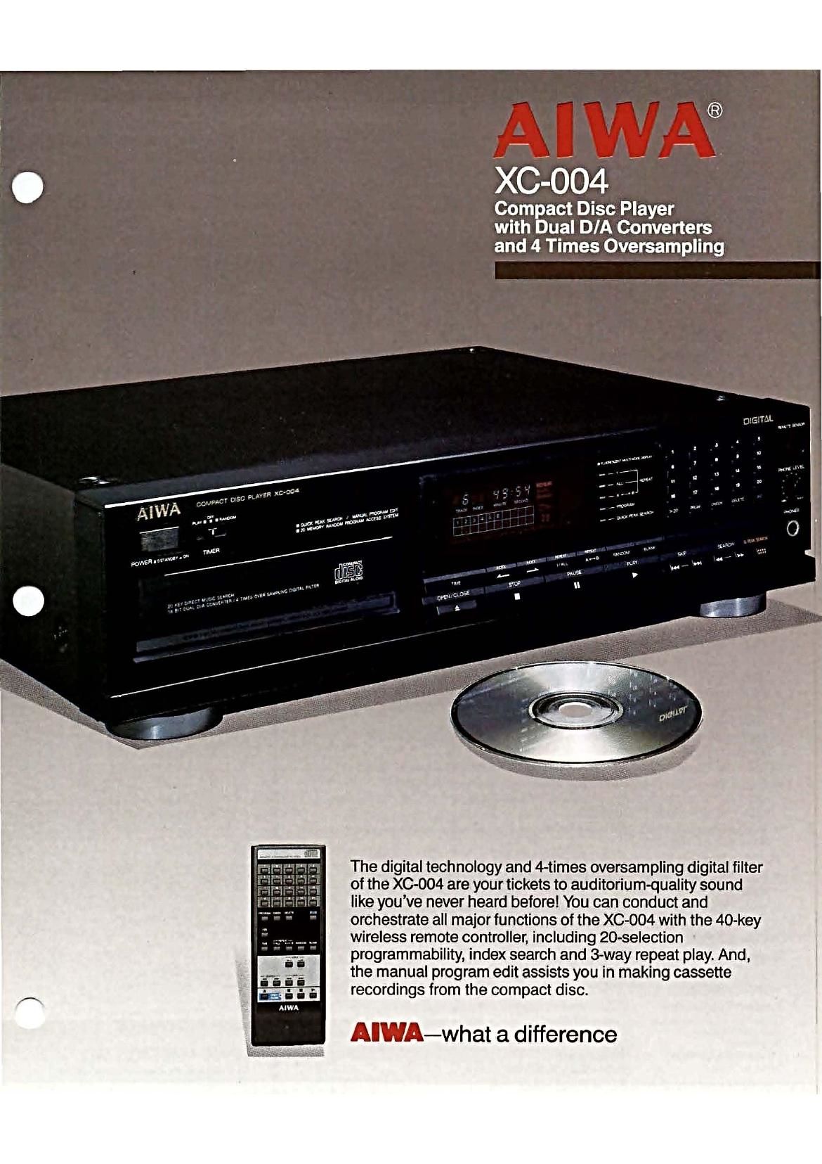 Aiwa XC 004 Brochure