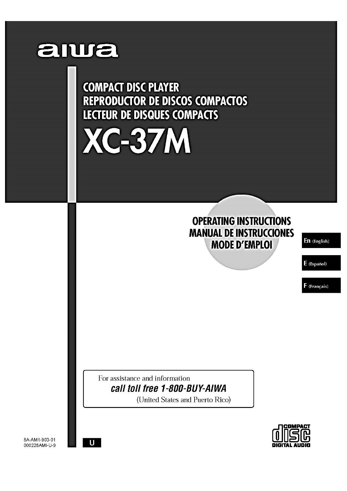 Aiwa XC 37M Owners Manual
