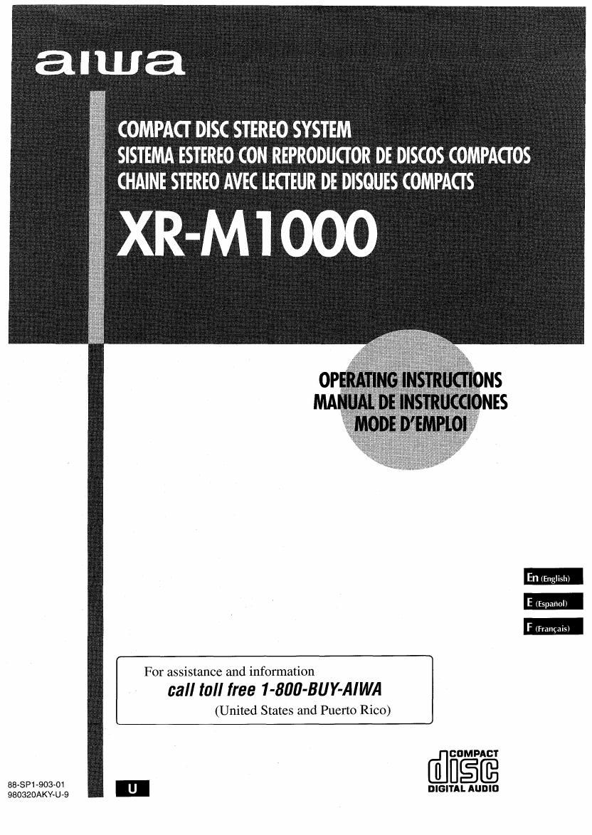 Aiwa XR M1000 Owners Manual