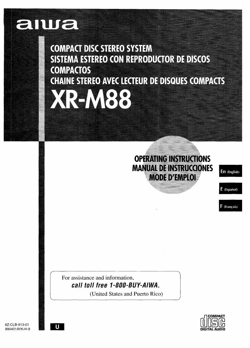 Aiwa XR M88 Owners Manual