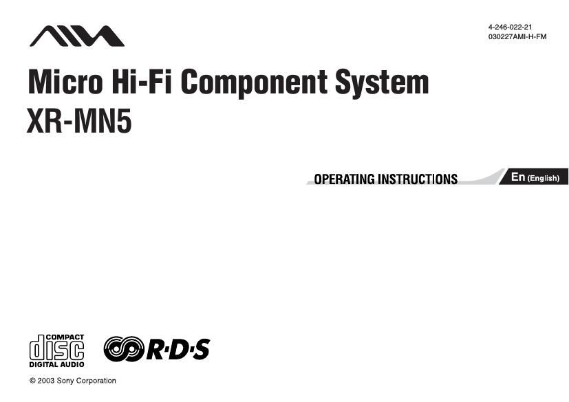 Aiwa XR MN5 Owners Manual