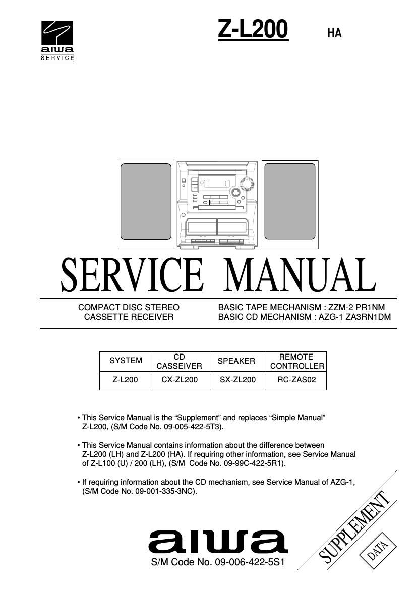 Aiwa Z L200 Service Manual
