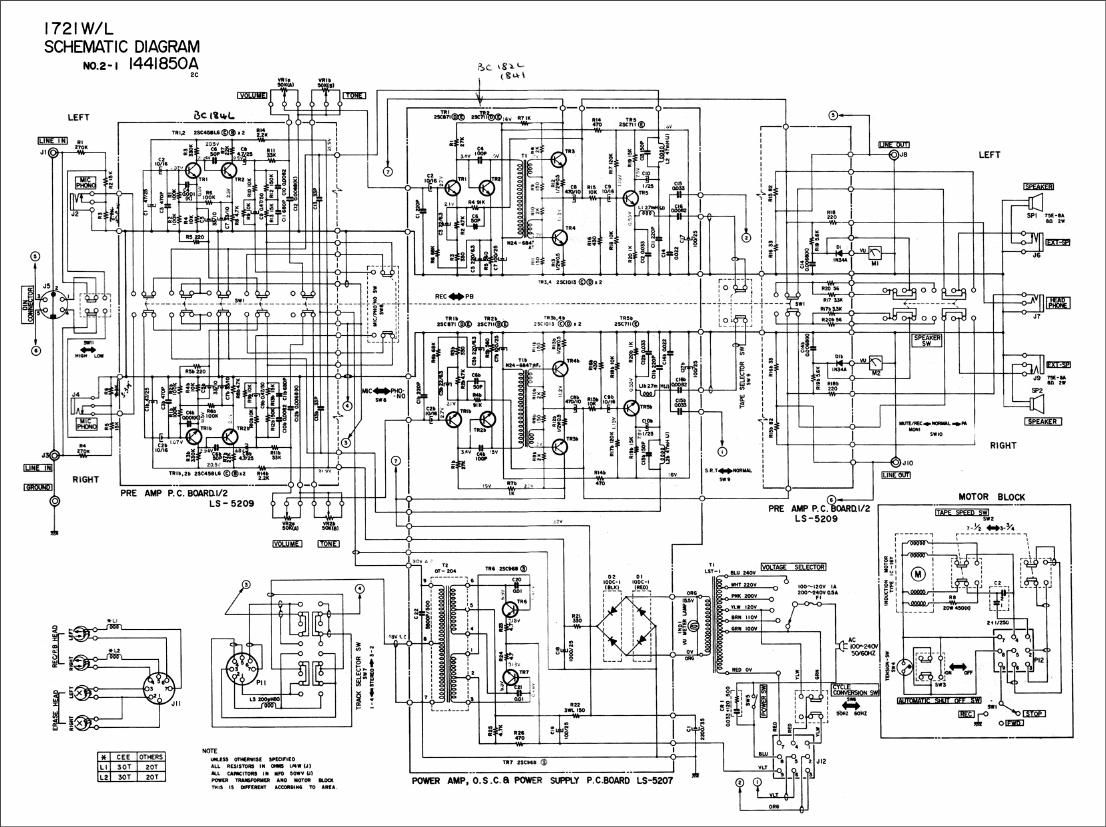 Akai 1721 WL Schematic