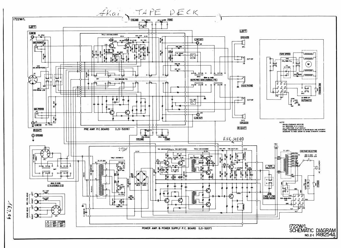 Akai 1722 1722 WL Schematic