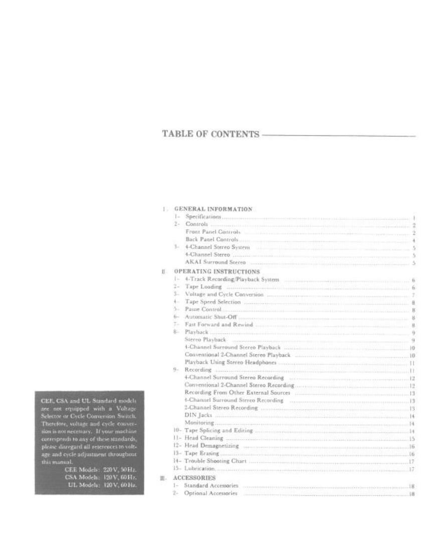 Akai 1730 DSS Owners Manual